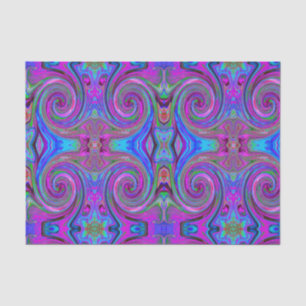 Papier Mousseline Magenta Swirl coloré Retro Design abstrait
