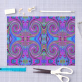 Papier Mousseline Magenta Swirl coloré Retro Design abstrait (Artisanat)