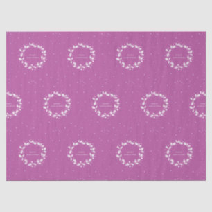 Papier Mousseline Magenta+White Merveille Noël Holly Wreath
