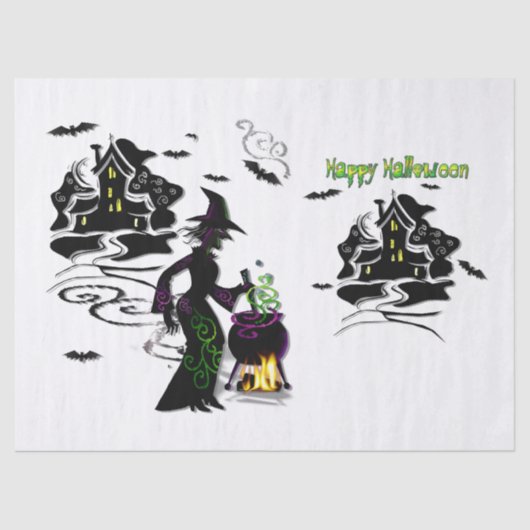 Papier Mousseline Magic Halloween sorcière (Recto)