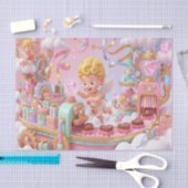 Papier Mousseline Magical 3D Cupid’s Valentine Gift Factory Scene (Artisanat)
