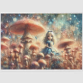 Papier Mousseline Magical Alice Wonderland Mushroom Grove Decoupage (Recto)