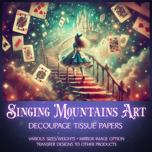 Papier Mousseline Magical Castle Path Alice In Wonderland Decoupage