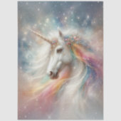 Papier Mousseline Magical Rainbow Unicorn Portrait Decoupage  (Recto)