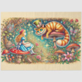 Papier Mousseline Magical Vintage Wonderland Alice Cat Scene (Recto)
