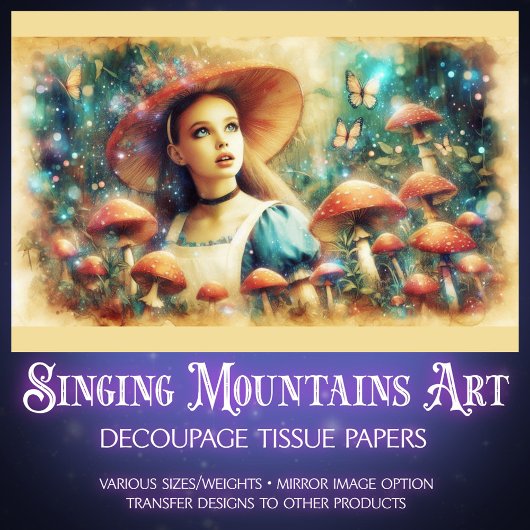 Papier Mousseline Magical Watercolor Mushroom Woods Decoupage