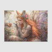 Papier Mousseline Magical Winged Fox Fairy Decoupage (Recto)