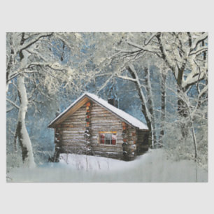 Papier Mousseline Magie hivernale Rustique Cabine de billes
