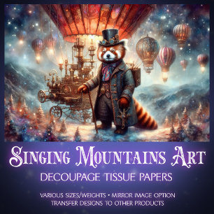 Papier Mousseline Magique mécanique Red Panda Voyage Découpage