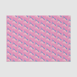 Papier Mousseline Magique Pink Purple Horn Unicorn Cheval Mythique