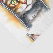 Papier Mousseline Magnifique Aquarelle Populaire Collection de chats (Détail)