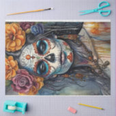 Papier Mousseline Magnifique aquarelle Sugar Skull Femme Découpage (Artisanat)