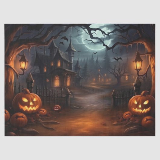 Papier Mousseline Magnifique Découpage Halloween Éffrayant (Recto)