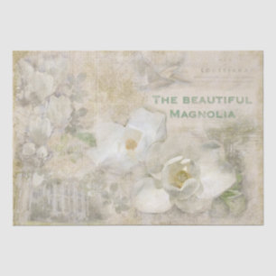 Papier Mousseline Magnifique Magnolia Vintage Collage
