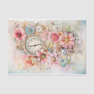 Papier Mousseline Magnifique média mixte en rose et blues doux