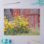 Papier Mousseline Magnifique ! Une explosion de fleurs jaunes et une (Artisanat)