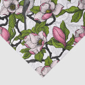 Papier Mousseline Magnolia en floraison et tireur (Détail)