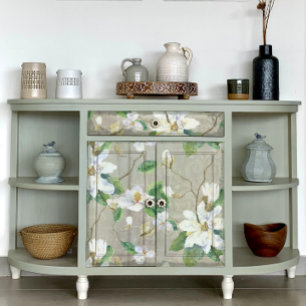 Papier Mousseline Magnolia Floral Agriturismo Ephemera gris Découpag