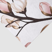 Papier Mousseline Magnolia rose pâle sur blanc (Détail)