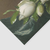 Papier Mousseline Magnolias sur tissu bleu clair en velours par Head (Détail)