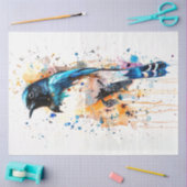 Papier Mousseline Magpie Bird Tangerine Twilight Découpage (Artisanat)