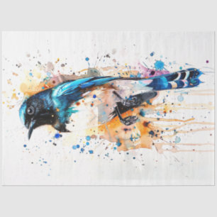 Papier Mousseline Magpie Bird Tangerine Twilight Découpage