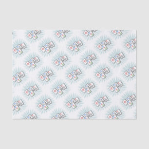 Papier Mousseline Mahjong Tiles Blue