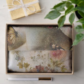 Papier Mousseline Maiden floral rose blanc, Découpage antique (Cadeau)