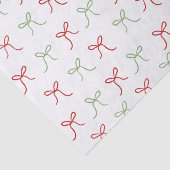 Papier Mousseline Main fanée blanc vaches rouge et vert Noël (Détail)