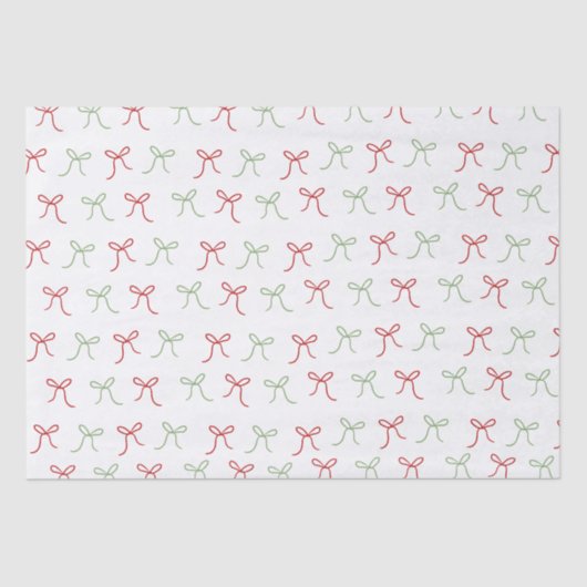 Papier Mousseline Main fanée blanc vaches rouge et vert Noël (Recto)