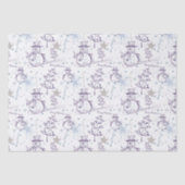 Papier Mousseline Main violette dessinée Snowman de Noël (Recto)