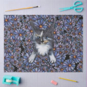 Papier Mousseline Maine Coon Dilute Calico Cat Purple Daisy (Artisanat)