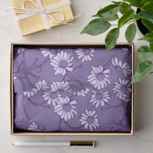 Papier Mousseline Maisées violettes (Cadeau)