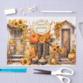 Papier Mousseline Maison d'automne (Artisanat)