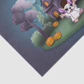 Papier Mousseline Maison de Halloween des citrouilles fantômes (Détail)