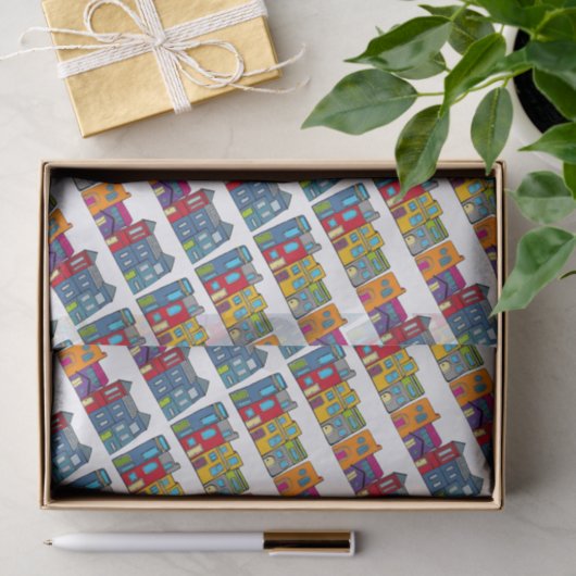 Papier Mousseline Maison de rangée Washington DC (Cadeau)