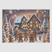 Papier Mousseline Maison en pain d'épices et famille de pain d'épice (Recto)