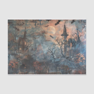 Papier Mousseline Maison hantée Chauve-Éffrayante Halloween Découpag