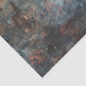 Papier Mousseline Maison hantée Chauve-Éffrayante Halloween Découpag (Détail)