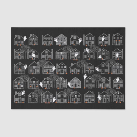 Papier Mousseline Maison hantée d'Halloween (Recto)