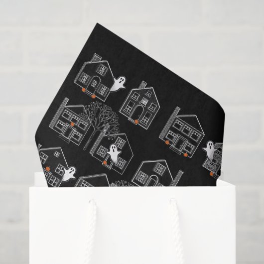 Papier Mousseline Maison hantée d'Halloween (Sac cadeau)