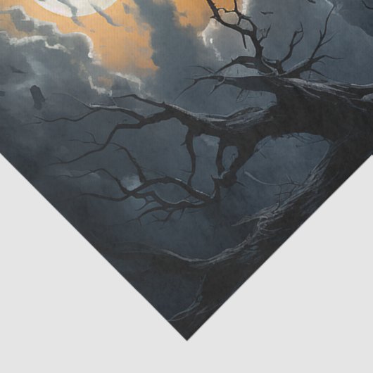 Papier Mousseline Maison Hantée éffrayante Halloween Découpage (Détail)