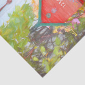 Papier Mousseline Maison pour oiseaux Rustique Rouge Vert Sarcelle B (Détail)