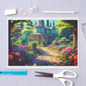 Papier Mousseline Maison victorienne dans les Bois (Artisanat)