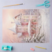 Papier Mousseline Maison victorienne d'hiver (Artisanat)