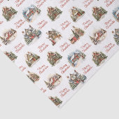 Papier Mousseline Maisons Joyeux Motif de Noël (Détail)