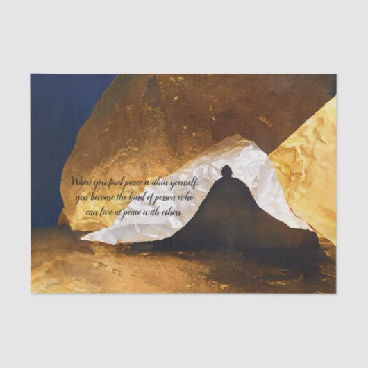 Papier Mousseline Maître Reiki Maître de méditation Yoga d'or noir (Recto)