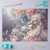 Papier Mousseline Majestic Elegant Floral Lion Head Decoupage (Artisanat)
