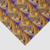 Papier Mousseline Majestic Golden She Wolf Imaginaire AI Art (Détail)