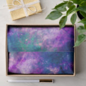 Papier Mousseline Majestic Teal Purple Starry Space Nebula (Cadeau)